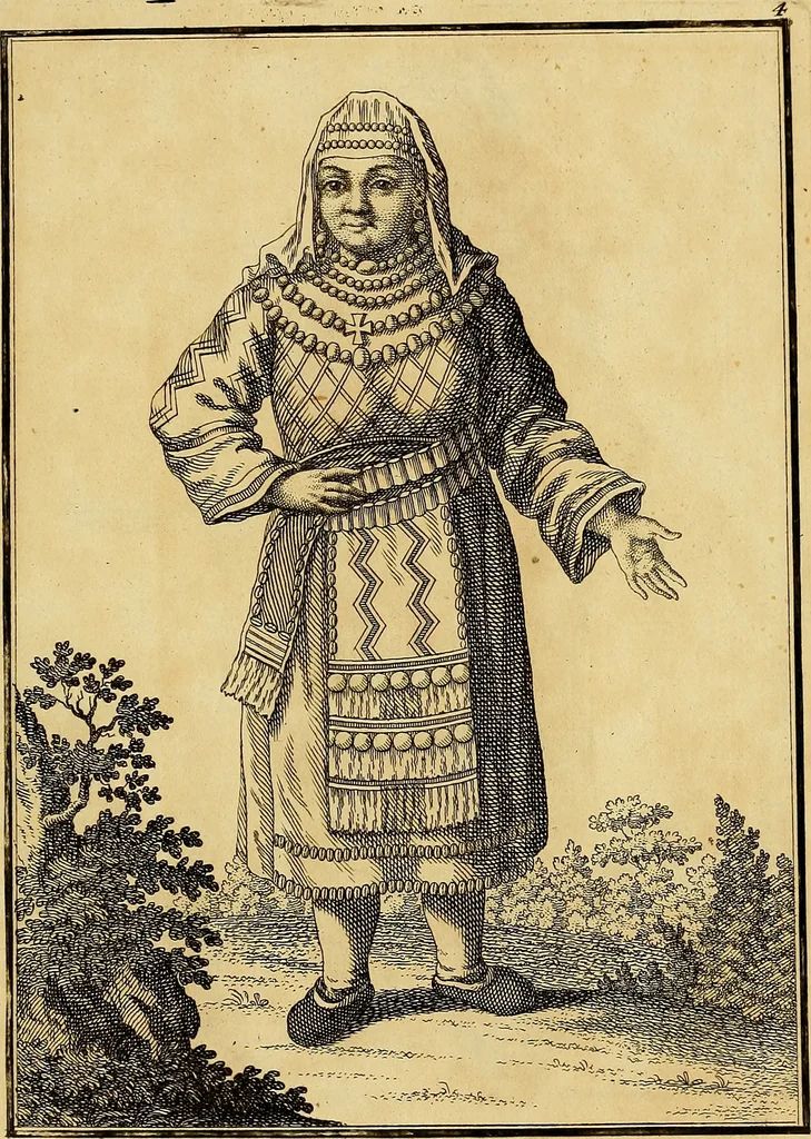 An illustration from Description de toutes les nations de l'empire de Russie, oú, L'on expose leurs moeurs, religions, usages, habitations, habillemens et autres particulatités remarquables, 1776, leaf 126