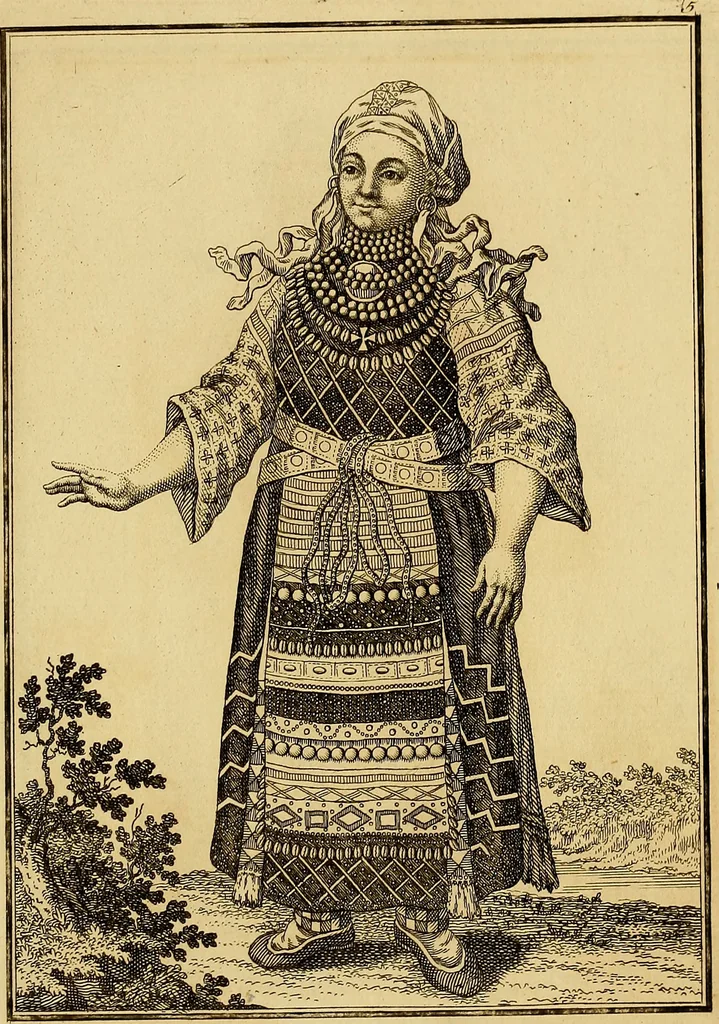 An illustration from Description de toutes les nations de l'empire de Russie, oú, L'on expose leurs moeurs, religions, usages, habitations, habillemens et autres particulatités remarquables, 1776, leaf 128