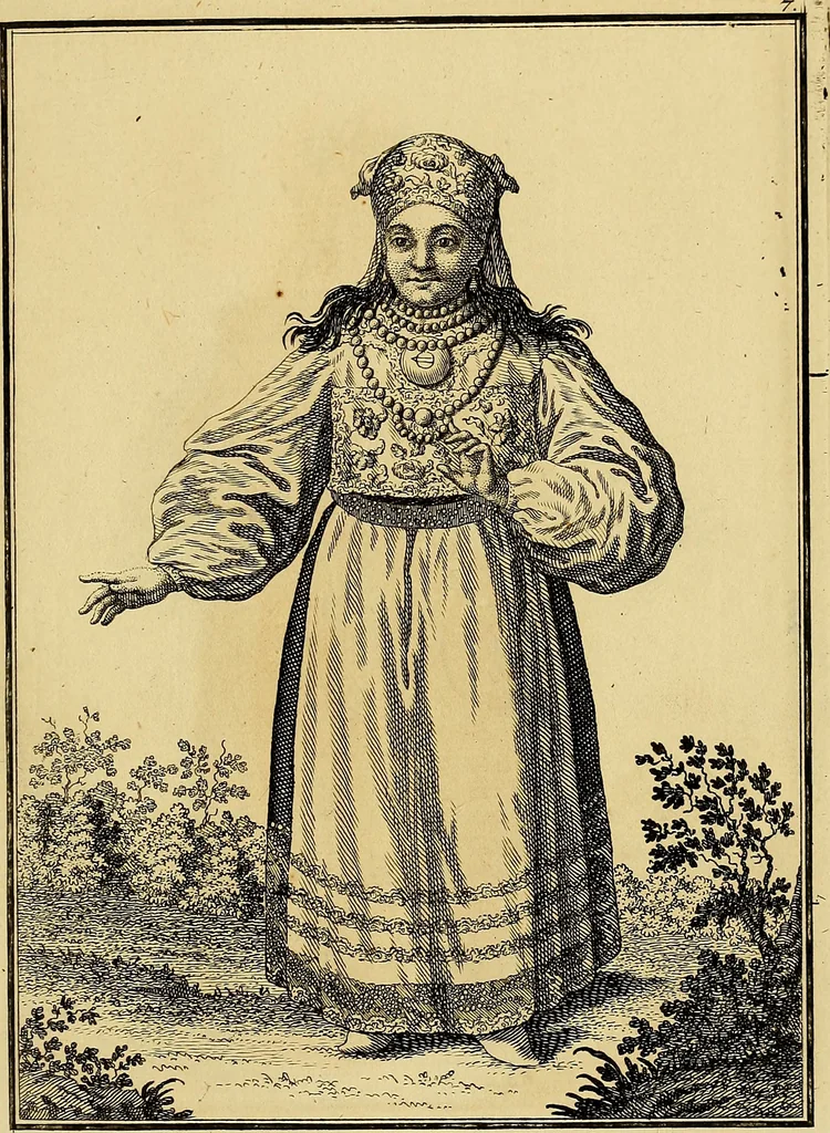An illustration from Description de toutes les nations de l'empire de Russie, oú, L'on expose leurs moeurs, religions, usages, habitations, habillemens et autres particulatités remarquables, 1776, leaf 132