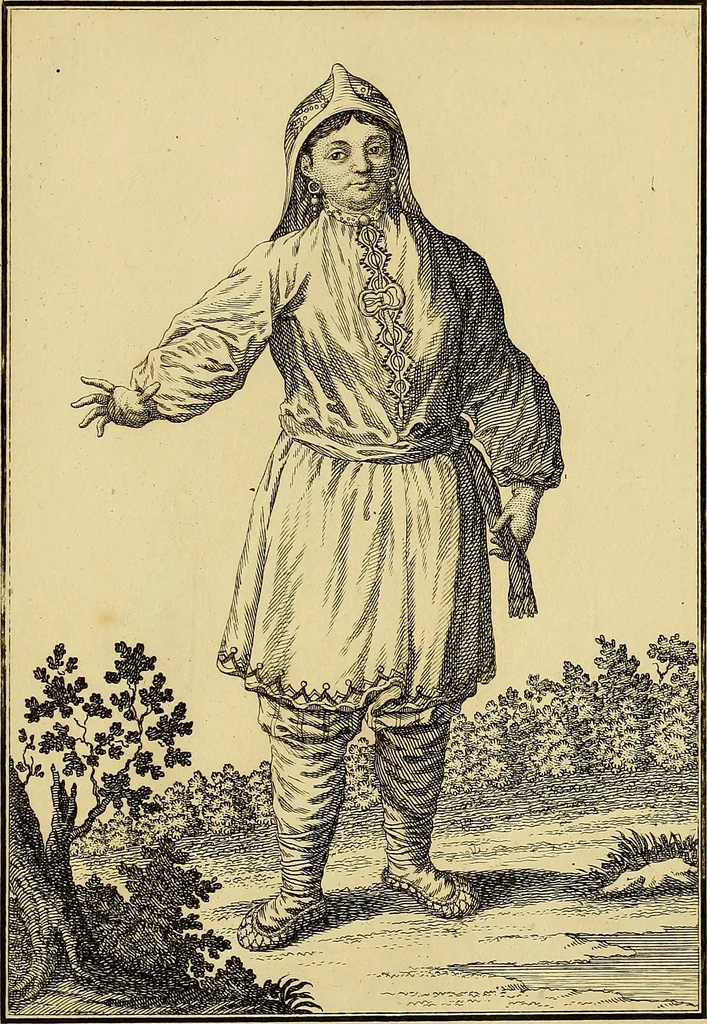 An illustration from Description de toutes les nations de l'empire de Russie, oú, L'on expose leurs moeurs, religions, usages, habitations, habillemens et autres particulatités remarquables, 1776, leaf 144
