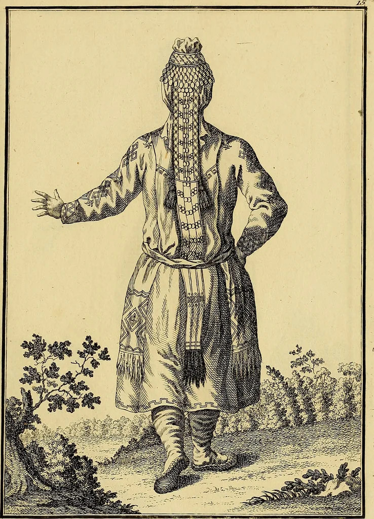 An illustration from Description de toutes les nations de l'empire de Russie, oú, L'on expose leurs moeurs, religions, usages, habitations, habillemens et autres particulatités remarquables, 1776, leaf 148