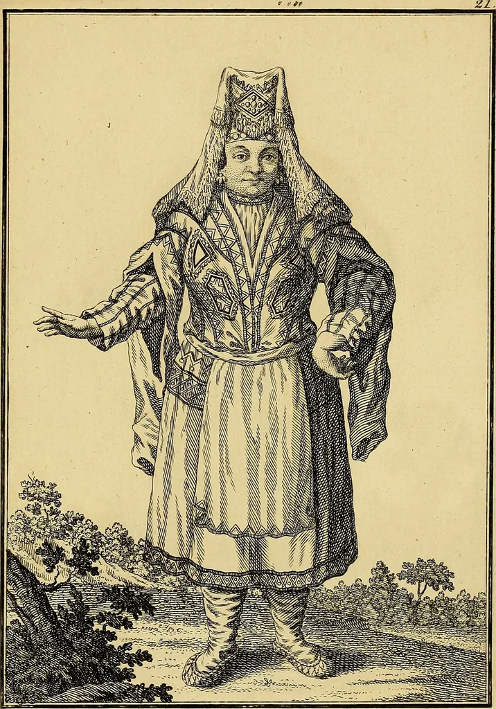 An illustration from Description de toutes les nations de l'empire de Russie, oú, L'on expose leurs moeurs, religions, usages, habitations, habillemens et autres particulatités remarquables, 1776, leaf 160