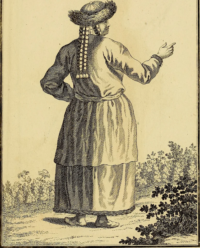 An illustration from Description de toutes les nations de l'empire de Russie, oú, L'on expose leurs moeurs, religions, usages, habitations, habillemens et autres particulatités remarquables, 1776, leaf 288