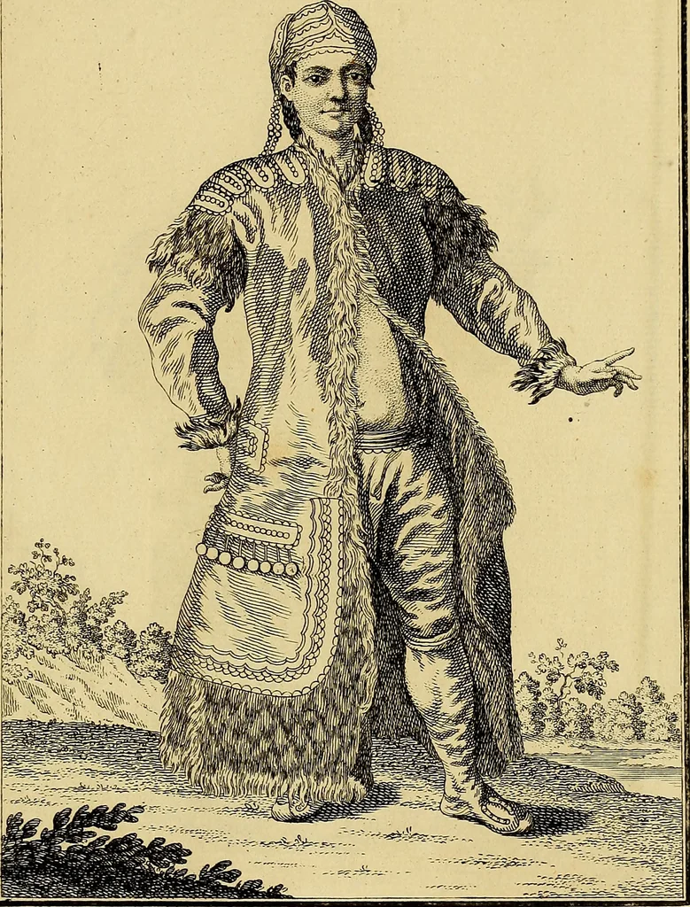 An illustration from Description de toutes les nations de l'empire de Russie, oú, L'on expose leurs moeurs, religions, usages, habitations, habillemens et autres particulatités remarquables, 1776, leaf 298