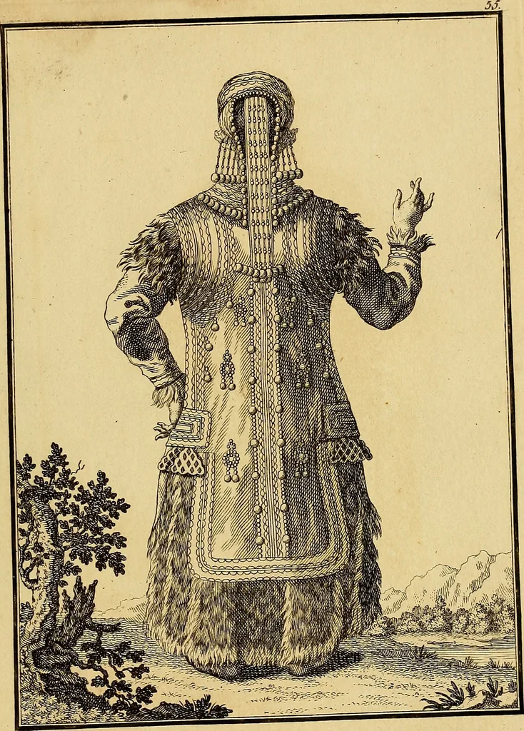 An illustration from Description de toutes les nations de l'empire de Russie, oú, L'on expose leurs moeurs, religions, usages, habitations, habillemens et autres particulatités remarquables, 1776, leaf 300