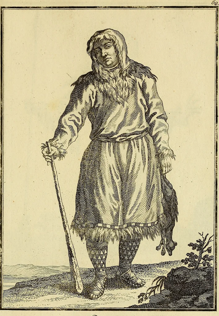 An illustration from Description de toutes les nations de l'empire de Russie, oú, L'on expose leurs moeurs, religions, usages, habitations, habillemens et autres particulatités remarquables, 1776, leaf 204
