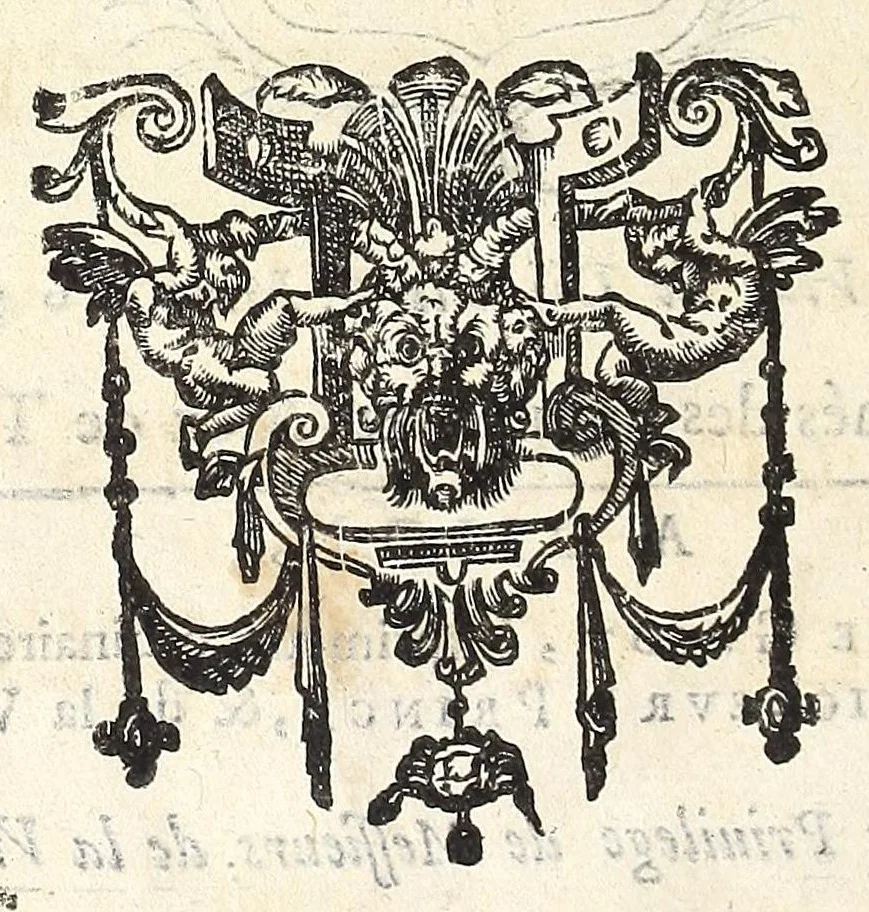 An illustration from Description et interpretation des portiques erigés a l'entrée de tres-hault et tres-puissant prince Louis de Bourbon, prince de Condé, premier prince du sang, duc d'Angeuien, Chasteaux-Roux, Albret, Mont-Morency, &c., gouverneur & lieutenant general pour Sa Majesté, és prouinces de Bourgongne, Bresse, & Berry, en la ville de Dijon le 6. mars 1648 : accompagnés des figures & arcz de triomphe, 1650, leaf 10
