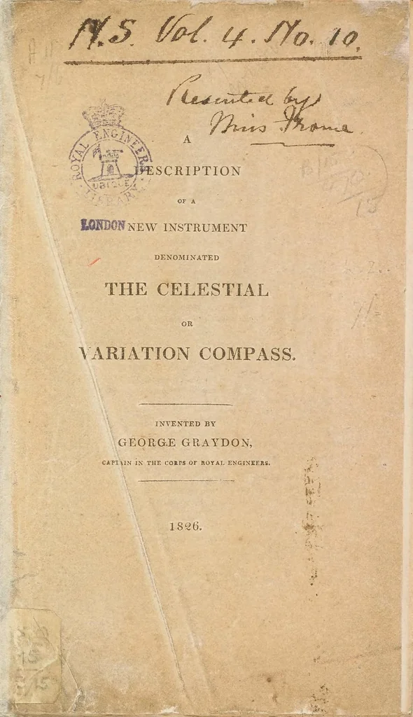 An illustration from A description of a new instrument denominated the celestial or variation compass, 1826, leaf 3
