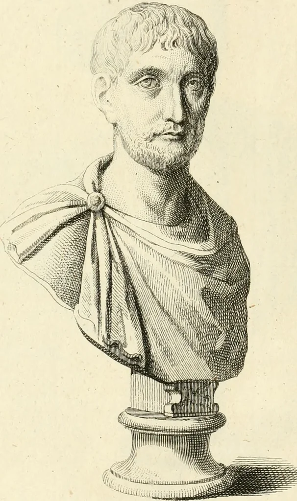 An illustration from A description of the antiquities and curiosities in Wilton-House : illustrated with twenty-five engravings of some of the capital statues, bustos, and relievos : in this work are introduced the anecdotes and remarks of Thomas Earl of Pembroke, who collected these antiques, now first published from his Lordship's mss, 1786, leaf 153