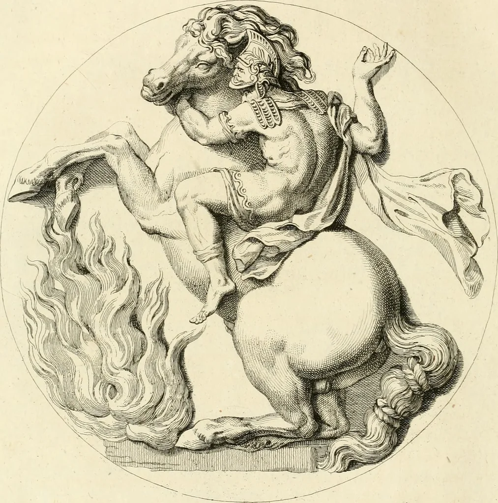 An illustration from A description of the antiquities and curiosities in Wilton-House : illustrated with twenty-five engravings of some of the capital statues, bustos, and relievos : in this work are introduced the anecdotes and remarks of Thomas Earl of Pembroke, who collected these antiques, now first published from his Lordship's mss, 1786, leaf 69