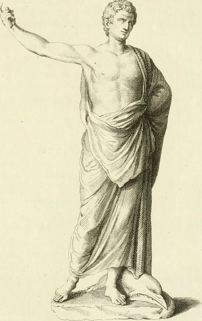An illustration from A description of the antiquities and curiosities in Wilton-House : illustrated with twenty-five engravings of some of the capital statues, bustos, and relievos : in this work are introduced the anecdotes and remarks of Thomas Earl of Pembroke, who collected these antiques, now first published from his Lordship's mss, 1786, leaf 96