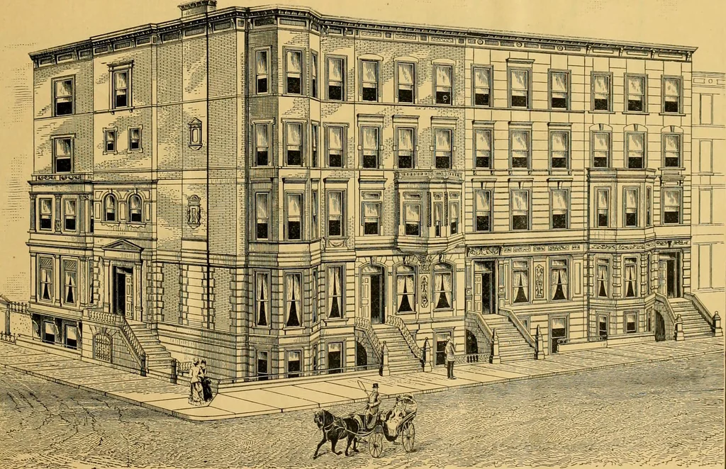 An illustration from Descriptions, diagrams and prices of twenty-one elegant new dwellings for sale on the crown of Lennox Hill., 1887, leaf 12
