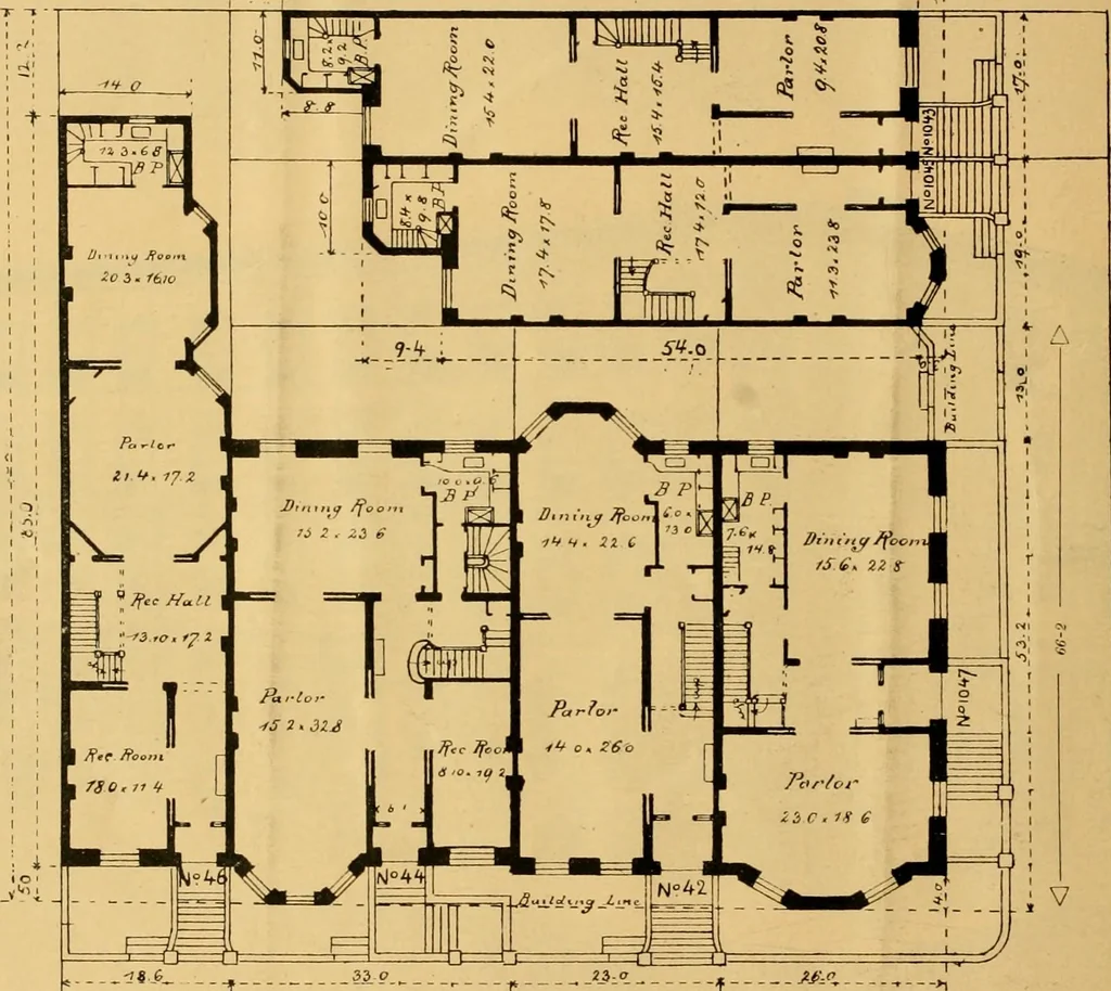 An illustration from Descriptions, diagrams and prices of twenty-one elegant new dwellings for sale on the crown of Lennox Hill., 1887, leaf 13