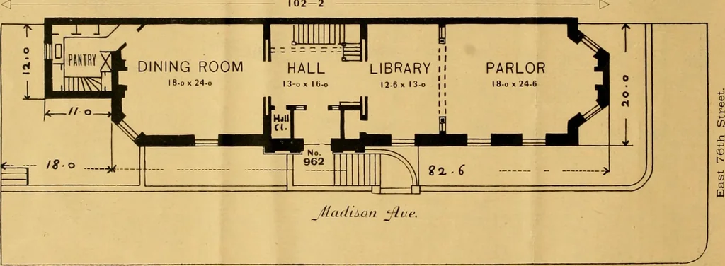 An illustration from Descriptions, diagrams and prices of twenty-one elegant new dwellings for sale on the crown of Lennox Hill., 1887, leaf 5