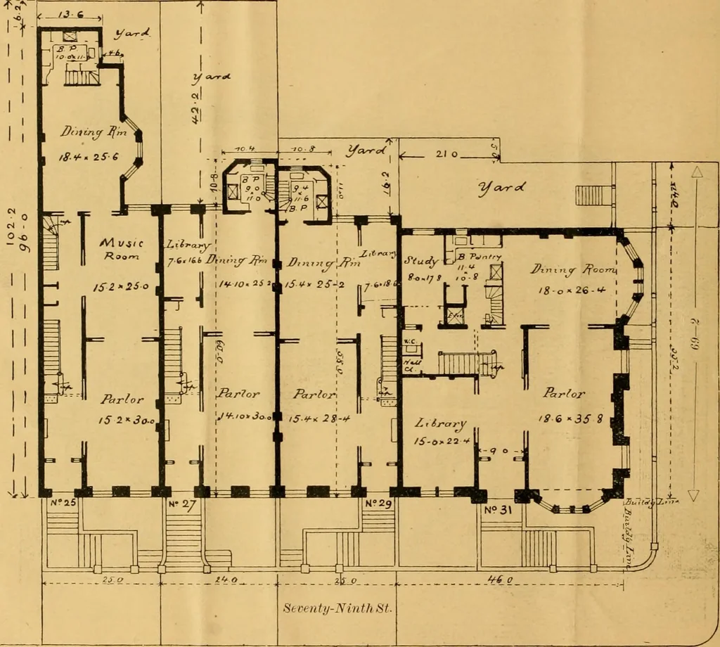 An illustration from Descriptions, diagrams and prices of twenty-one elegant new dwellings for sale on the crown of Lennox Hill., 1887, leaf 7