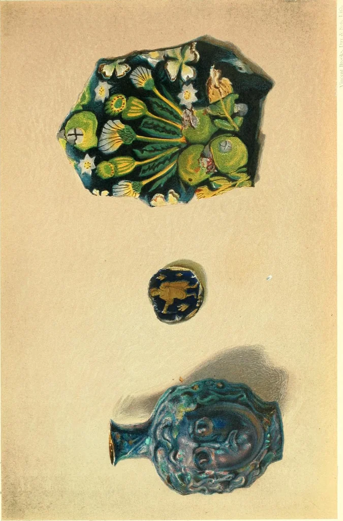 An illustration from A descriptive catalogue of the glass vessels in the South Kensington museum, 1878, leaf 191