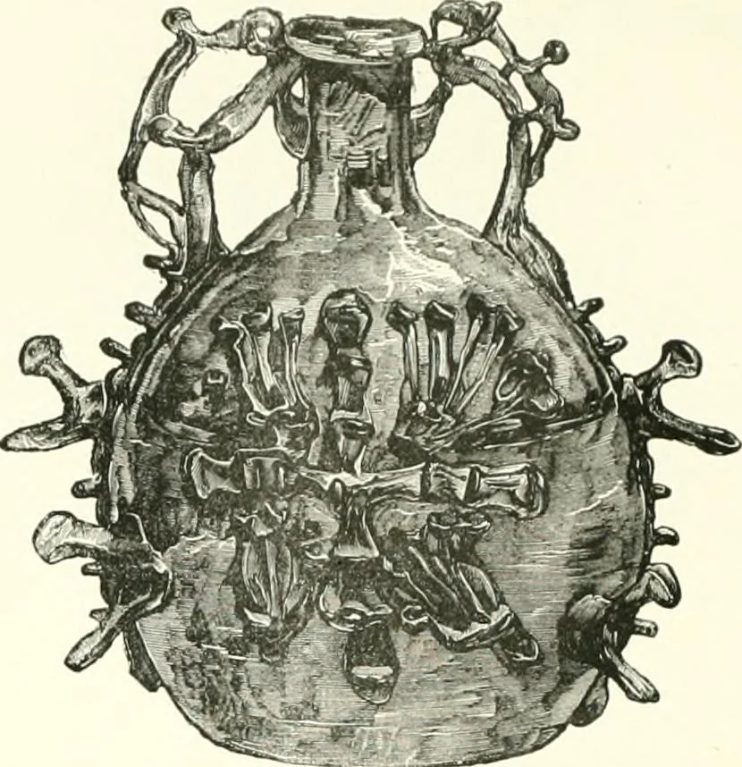An illustration from A descriptive catalogue of the glass vessels in the South Kensington museum, 1878, leaf 318