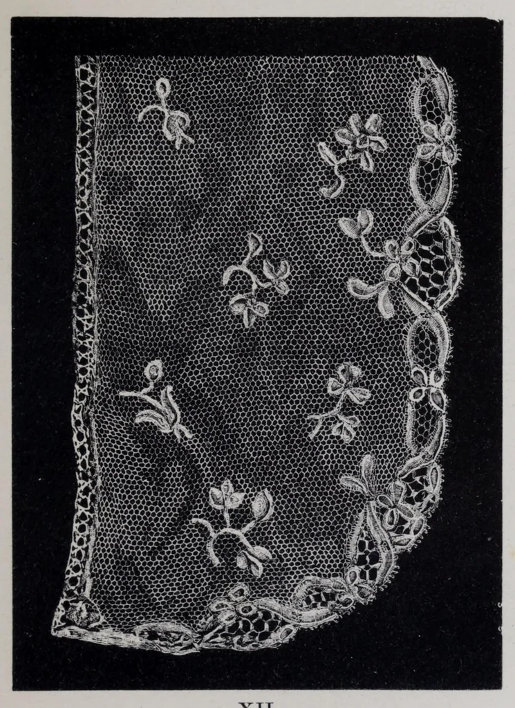 An illustration from A descriptive catalogue of the collection of lace in the South Kensington Museum, 1881, leaf 105