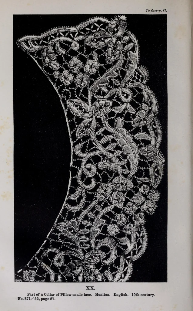 An illustration from A descriptive catalogue of the collection of lace in the South Kensington Museum, 1881, leaf 174