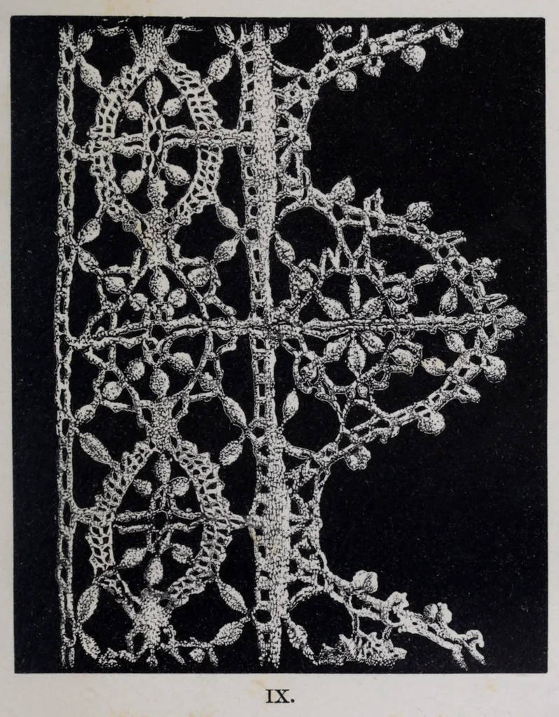 An illustration from A descriptive catalogue of the collection of lace in the South Kensington Museum, 1881, leaf 85
