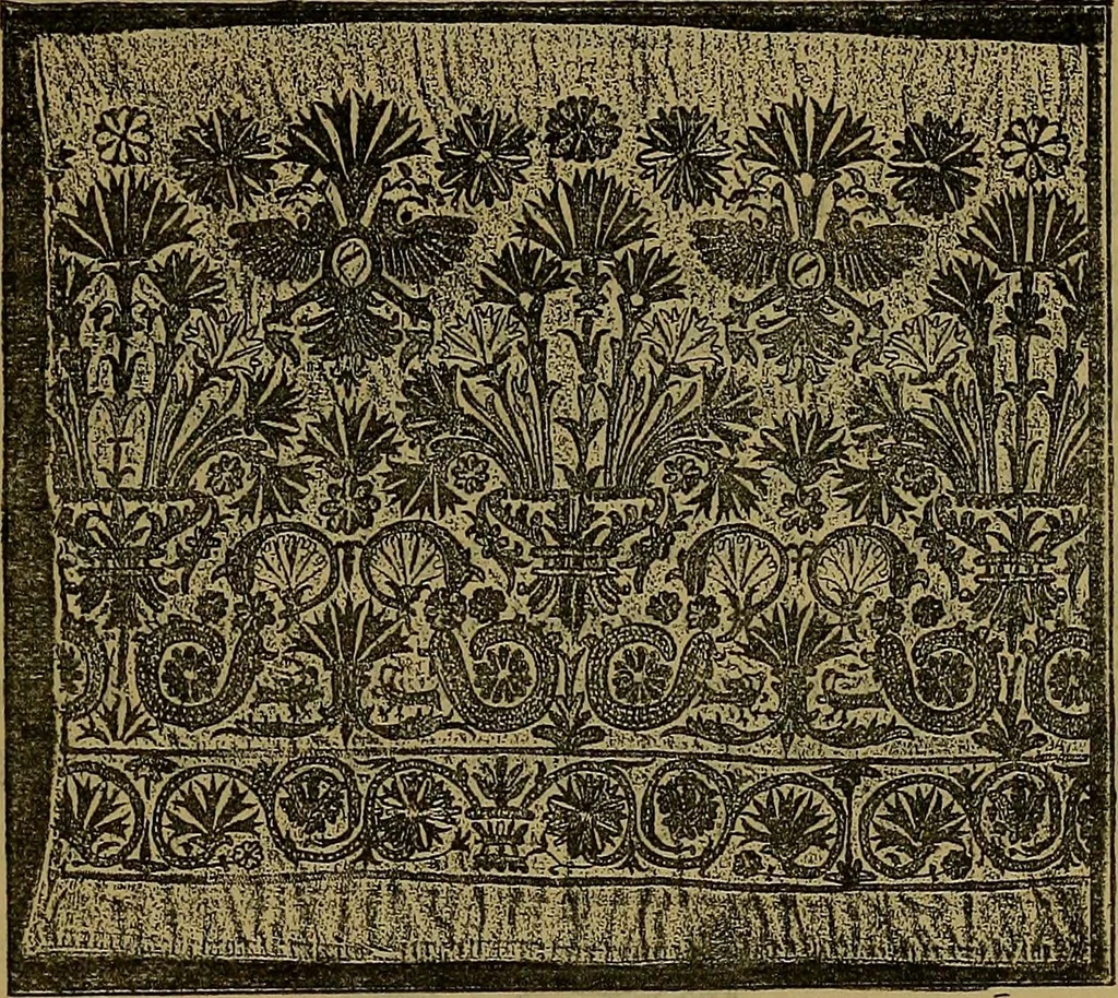 An illustration from A descriptive catalogue of the collections of tapestry and embroidery in the South Kensington Museum, 1888, leaf 145