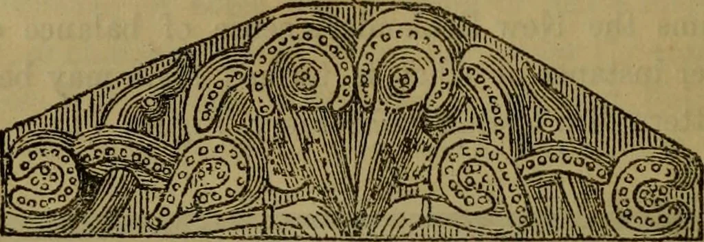 An illustration from A descriptive catalogue of the collections of tapestry and embroidery in the South Kensington Museum, 1888, leaf 146