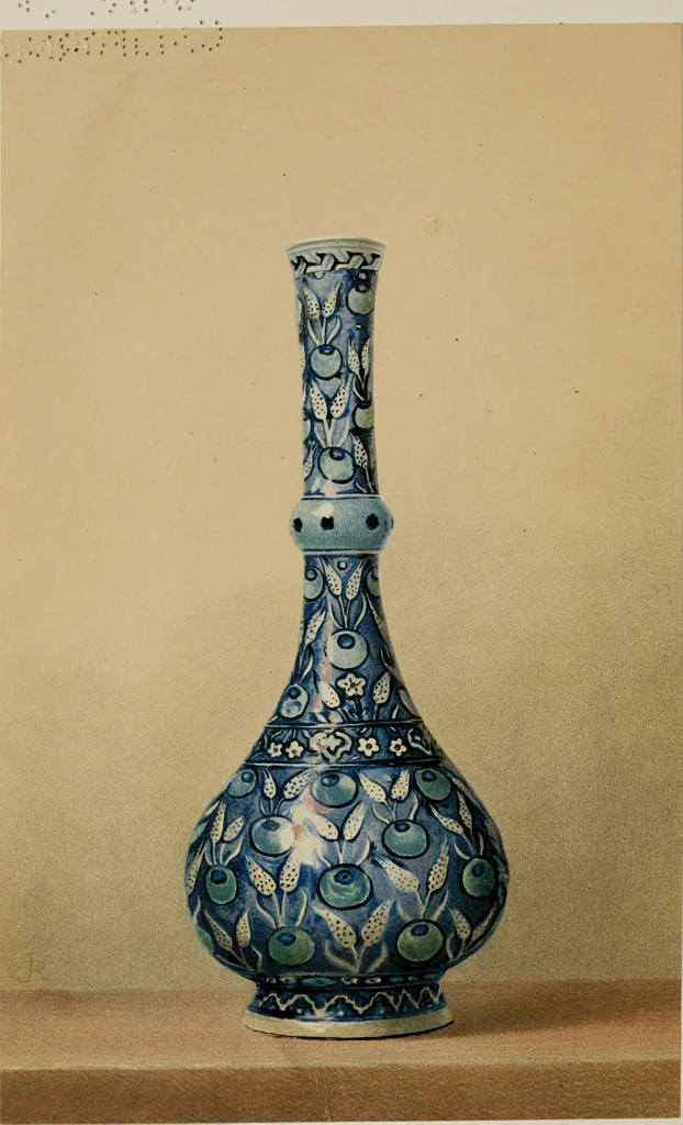 An illustration from A descriptive catalogue of the maiolica, Hispano-Moresco, Persian, Damascus, and Rhodian wares in the South Kensington Museum : with historical notes, marks, & monograms, 1873, leaf 144