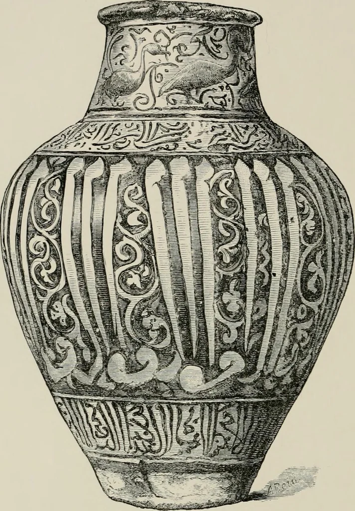 An illustration from A descriptive catalogue of the maiolica, Hispano-Moresco, Persian, Damascus, and Rhodian wares in the South Kensington Museum : with historical notes, marks, & monograms, 1873, leaf 166