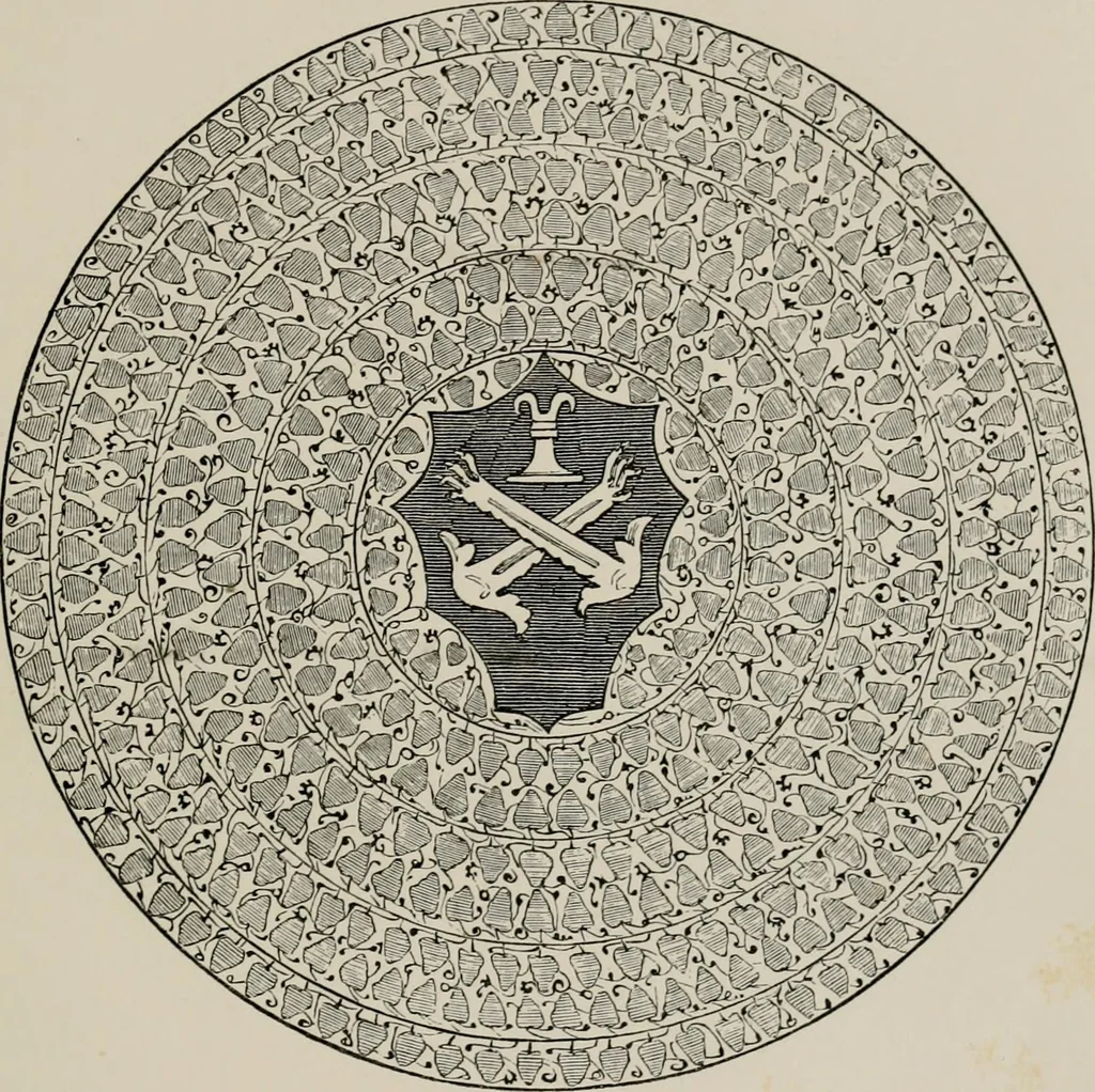 An illustration from A descriptive catalogue of the maiolica, Hispano-Moresco, Persian, Damascus, and Rhodian wares in the South Kensington Museum : with historical notes, marks, & monograms, 1873, leaf 193