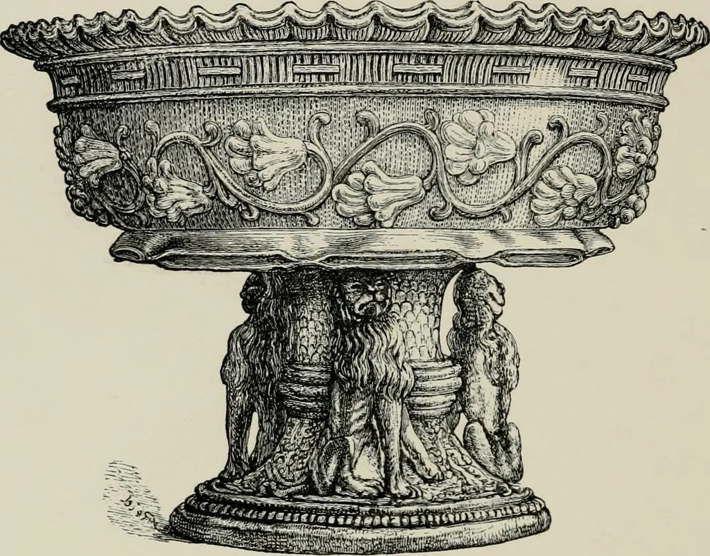An illustration from A descriptive catalogue of the maiolica, Hispano-Moresco, Persian, Damascus, and Rhodian wares in the South Kensington Museum : with historical notes, marks, & monograms, 1873, leaf 216