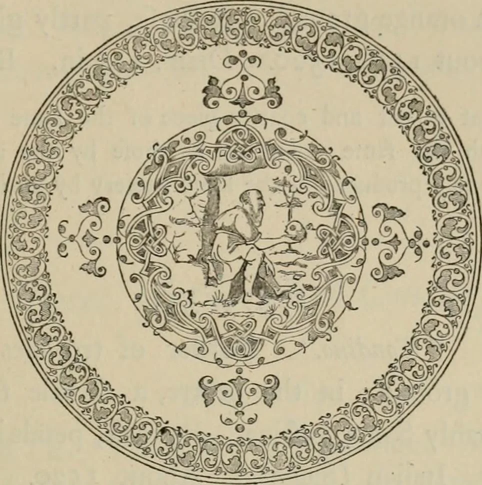 An illustration from A descriptive catalogue of the maiolica, Hispano-Moresco, Persian, Damascus, and Rhodian wares in the South Kensington Museum : with historical notes, marks, & monograms, 1873, leaf 297