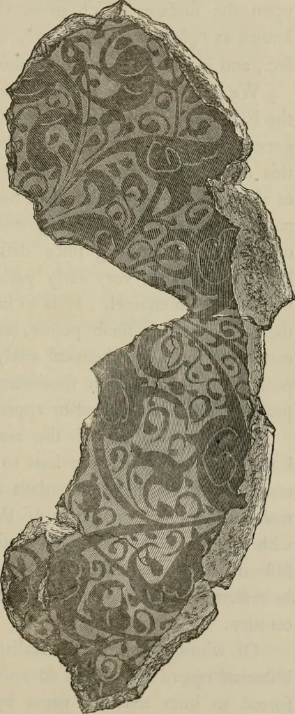 An illustration from A descriptive catalogue of the maiolica, Hispano-Moresco, Persian, Damascus, and Rhodian wares in the South Kensington Museum : with historical notes, marks, & monograms, 1873, leaf 35