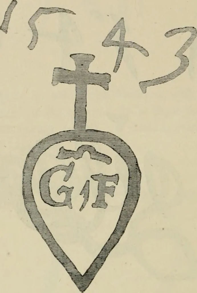 An illustration from A descriptive catalogue of the maiolica, Hispano-Moresco, Persian, Damascus, and Rhodian wares in the South Kensington Museum : with historical notes, marks, & monograms, 1873, leaf 372