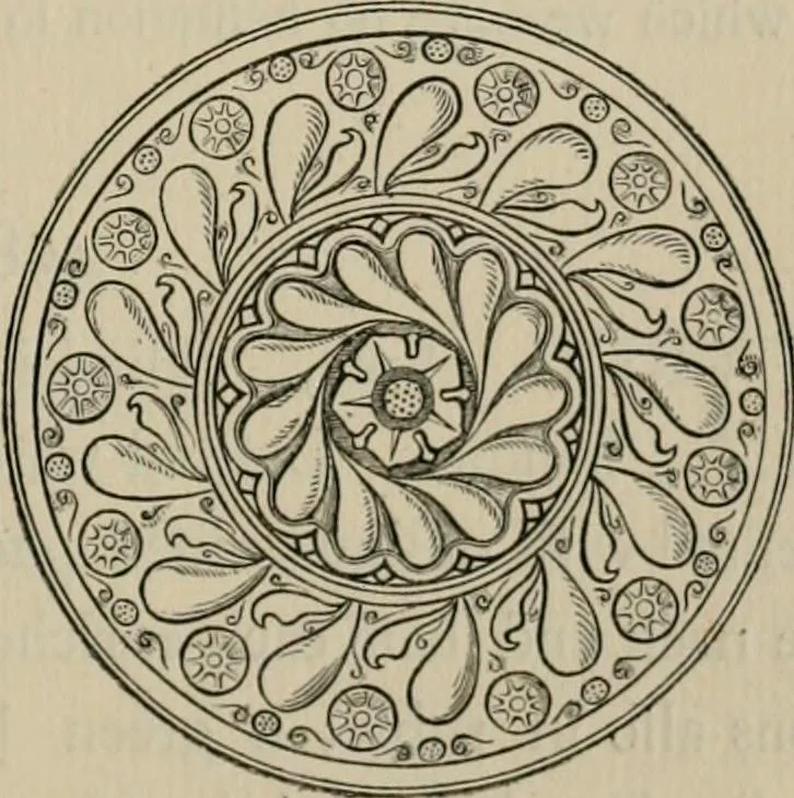 An illustration from A descriptive catalogue of the maiolica, Hispano-Moresco, Persian, Damascus, and Rhodian wares in the South Kensington Museum : with historical notes, marks, & monograms, 1873, leaf 399
