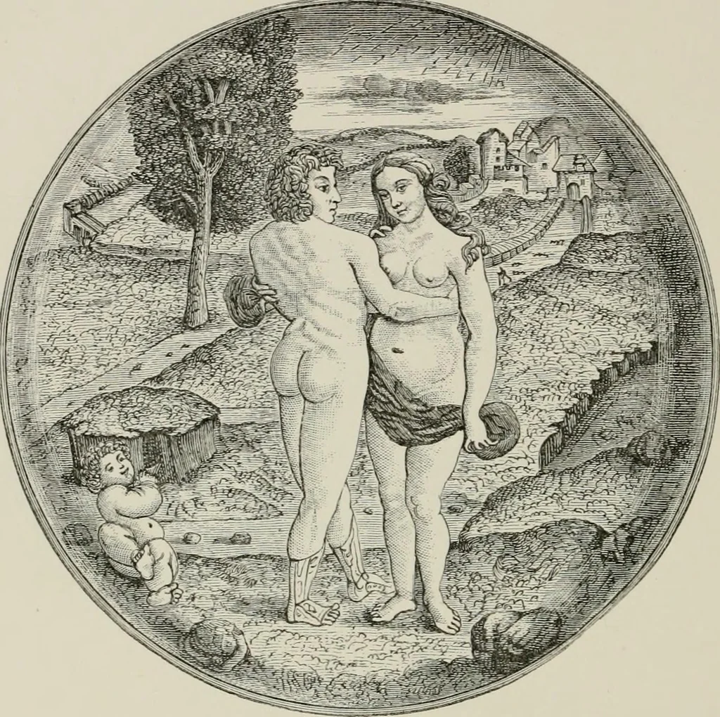 An illustration from A descriptive catalogue of the maiolica, Hispano-Moresco, Persian, Damascus, and Rhodian wares in the South Kensington Museum : with historical notes, marks, & monograms, 1873, leaf 428