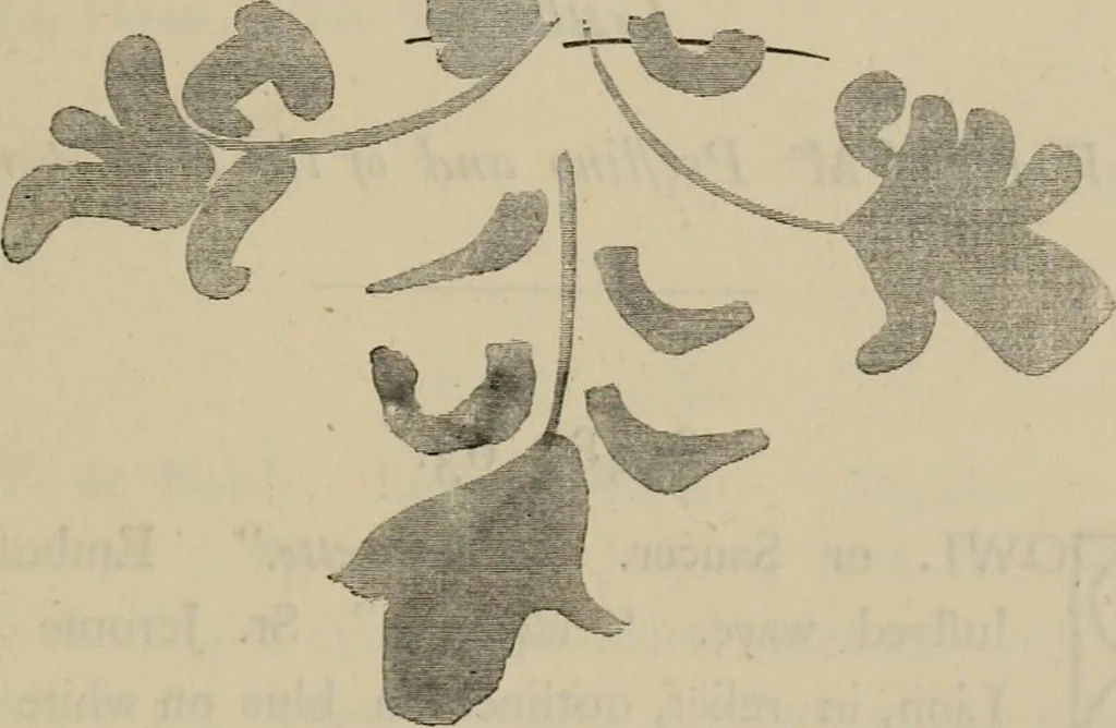 An illustration from A descriptive catalogue of the maiolica, Hispano-Moresco, Persian, Damascus, and Rhodian wares in the South Kensington Museum : with historical notes, marks, & monograms, 1873, leaf 465