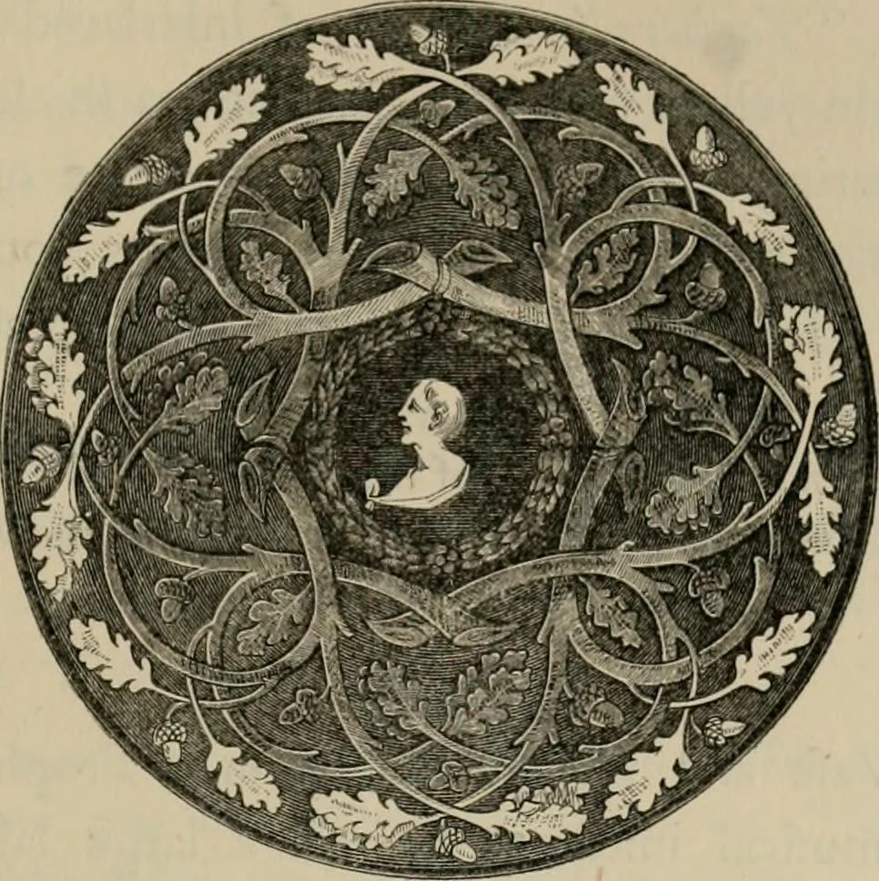 An illustration from A descriptive catalogue of the maiolica, Hispano-Moresco, Persian, Damascus, and Rhodian wares in the South Kensington Museum : with historical notes, marks, & monograms, 1873, leaf 497