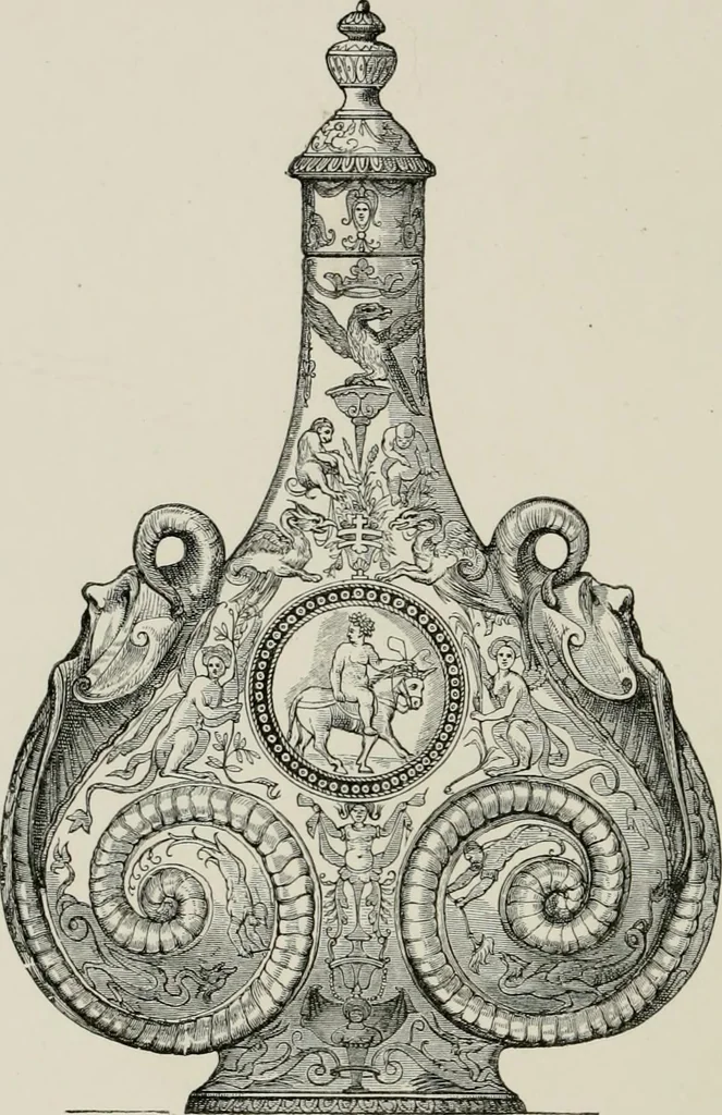 An illustration from A descriptive catalogue of the maiolica, Hispano-Moresco, Persian, Damascus, and Rhodian wares in the South Kensington Museum : with historical notes, marks, & monograms, 1873, leaf 578