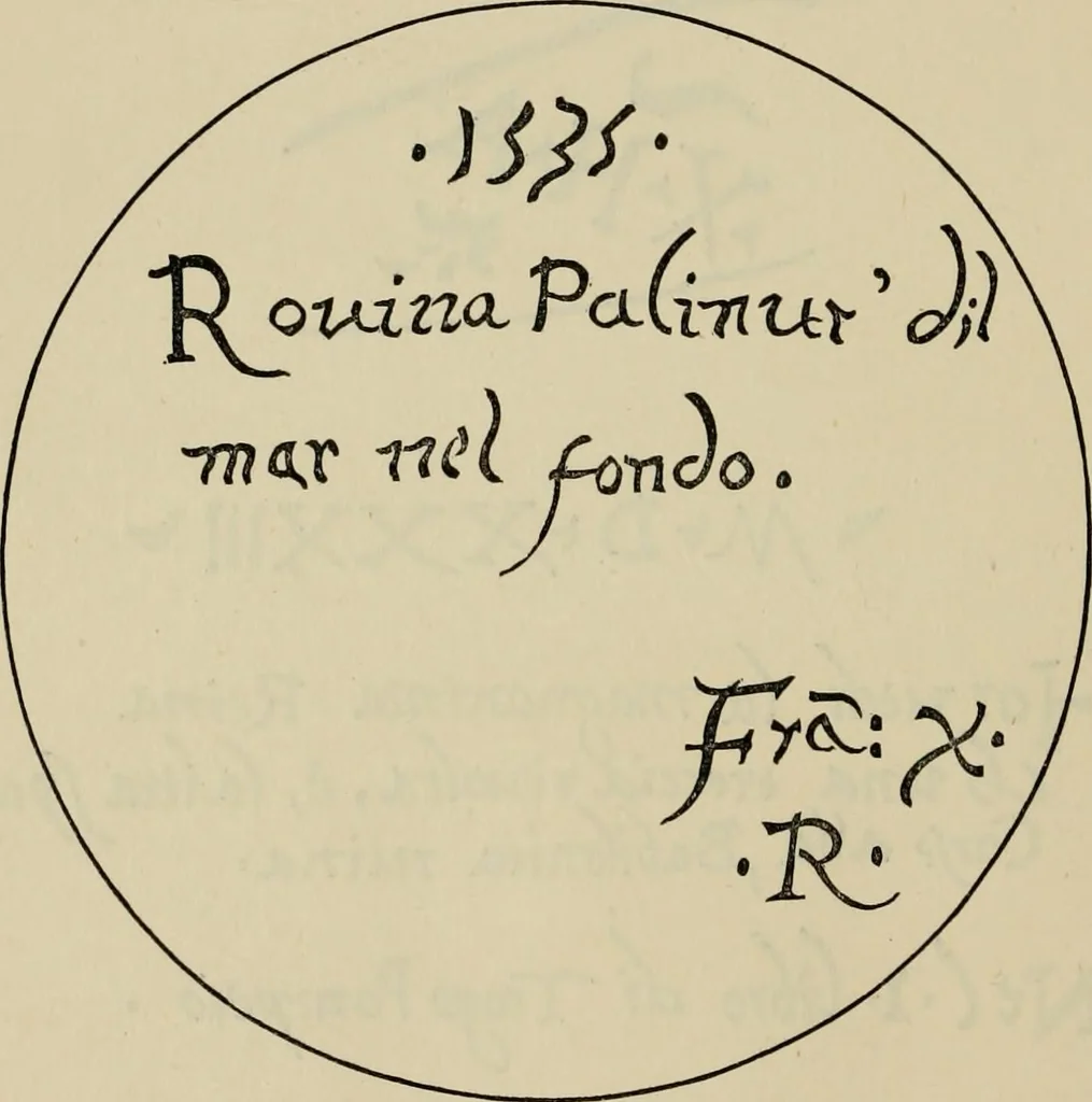 An illustration from A descriptive catalogue of the maiolica, Hispano-Moresco, Persian, Damascus, and Rhodian wares in the South Kensington Museum : with historical notes, marks, & monograms, 1873, leaf 594