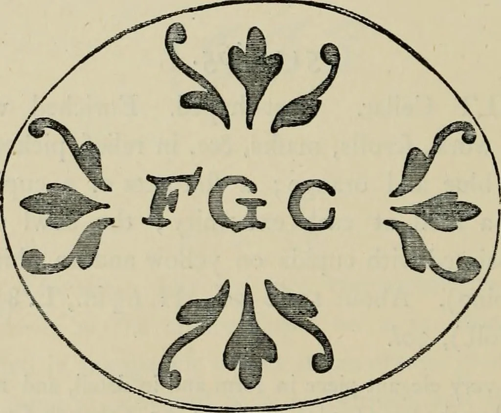 An illustration from A descriptive catalogue of the maiolica, Hispano-Moresco, Persian, Damascus, and Rhodian wares in the South Kensington Museum : with historical notes, marks, & monograms, 1873, leaf 610