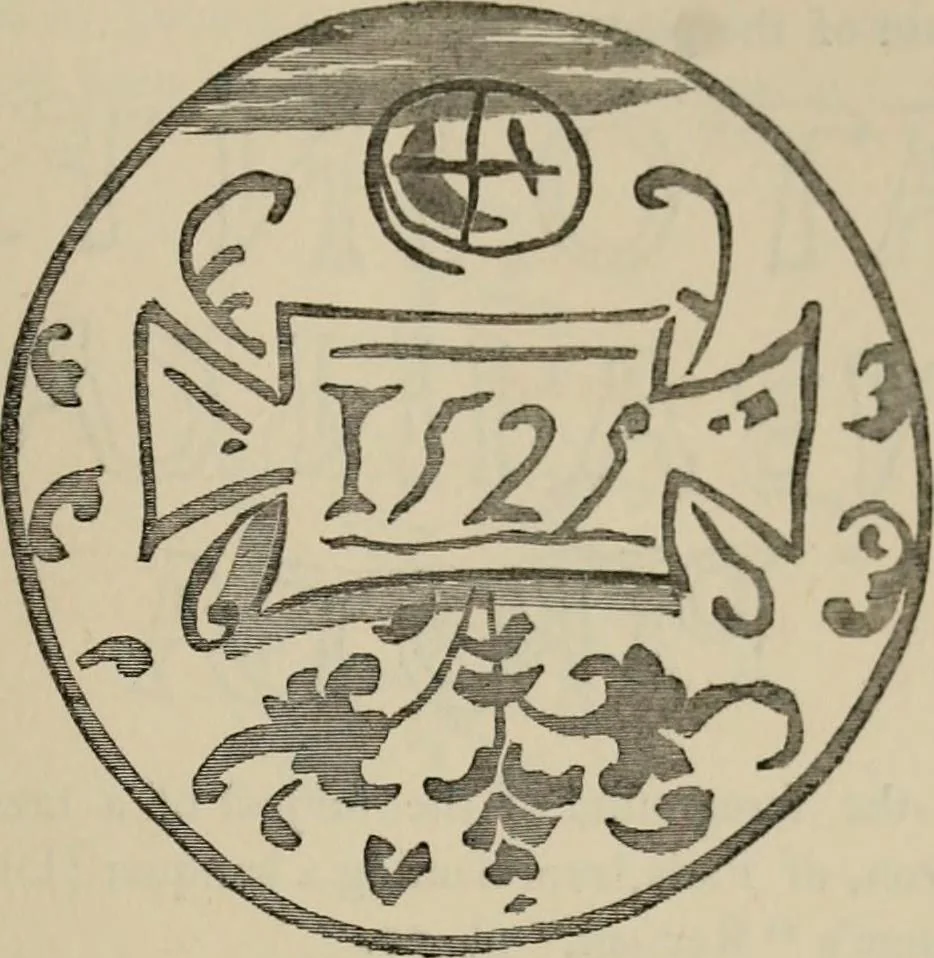 An illustration from A descriptive catalogue of the maiolica, Hispano-Moresco, Persian, Damascus, and Rhodian wares in the South Kensington Museum : with historical notes, marks, & monograms, 1873, leaf 691