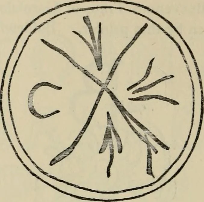 An illustration from A descriptive catalogue of the maiolica, Hispano-Moresco, Persian, Damascus, and Rhodian wares in the South Kensington Museum : with historical notes, marks, & monograms, 1873, leaf 694
