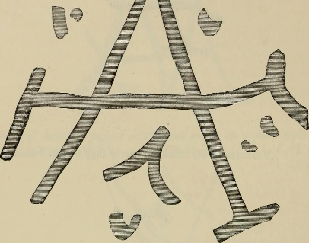 An illustration from A descriptive catalogue of the maiolica, Hispano-Moresco, Persian, Damascus, and Rhodian wares in the South Kensington Museum : with historical notes, marks, & monograms, 1873, leaf 704