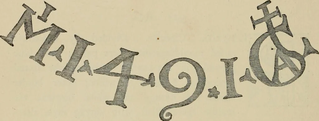 An illustration from A descriptive catalogue of the maiolica, Hispano-Moresco, Persian, Damascus, and Rhodian wares in the South Kensington Museum : with historical notes, marks, & monograms, 1873, leaf 710