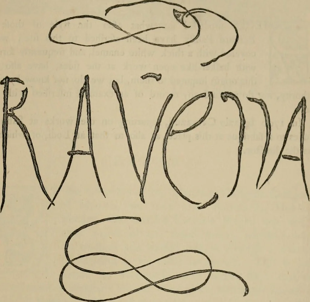 An illustration from A descriptive catalogue of the maiolica, Hispano-Moresco, Persian, Damascus, and Rhodian wares in the South Kensington Museum : with historical notes, marks, & monograms, 1873, leaf 779