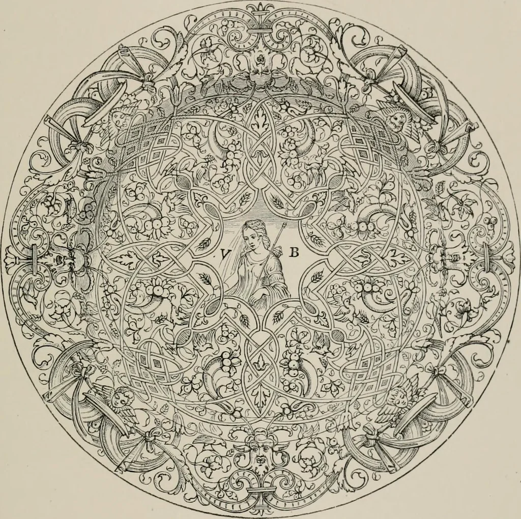 An illustration from A descriptive catalogue of the maiolica, Hispano-Moresco, Persian, Damascus, and Rhodian wares in the South Kensington Museum : with historical notes, marks, & monograms, 1873, leaf 811