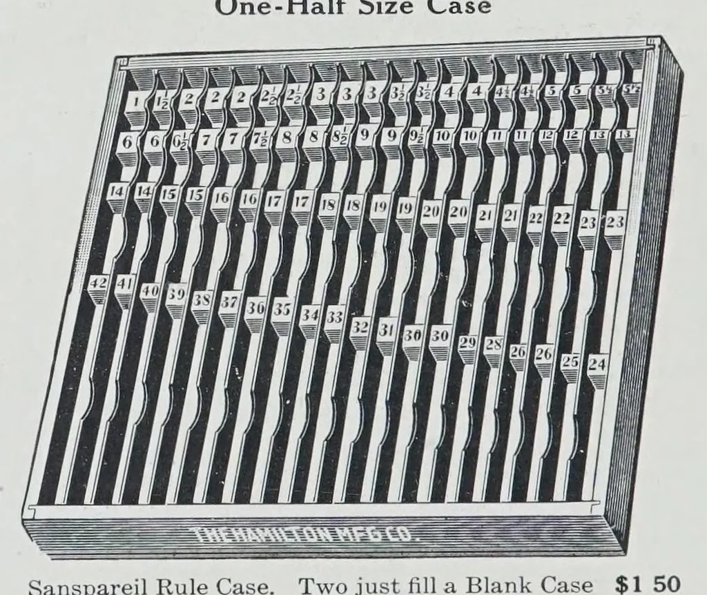 An illustration from Descriptive catalogue and price list of wood furniture, cylinder presses and job presses, cutters, die presses, punching machinery, stitching and sewing machines, paging and numbering machines, scoring and perforating machines, and all supplies for the printer, bookbinder, and all allied trades, 1910, leaf 34