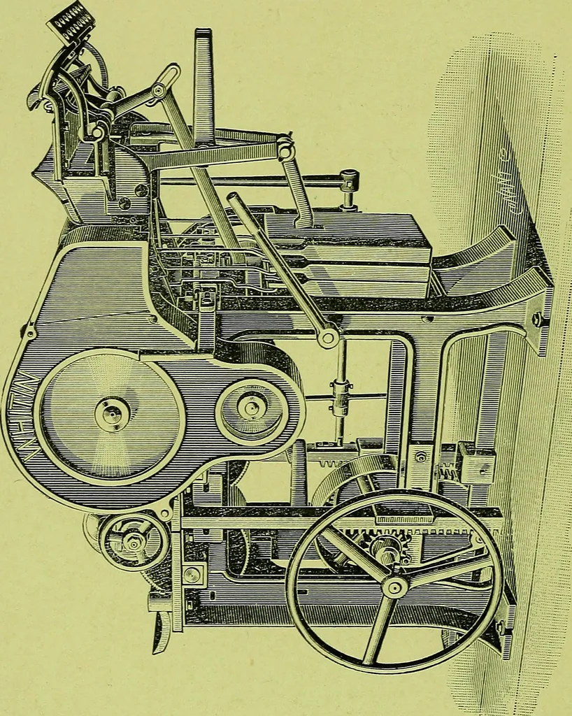 An illustration from Descriptive catalogue with directions for setting, care and use of combing machinery manufactured by the Whitin Machine Works : manufacturers of cotton machinery, Whitinsville, Mass., U.S.A, 1902, leaf 7