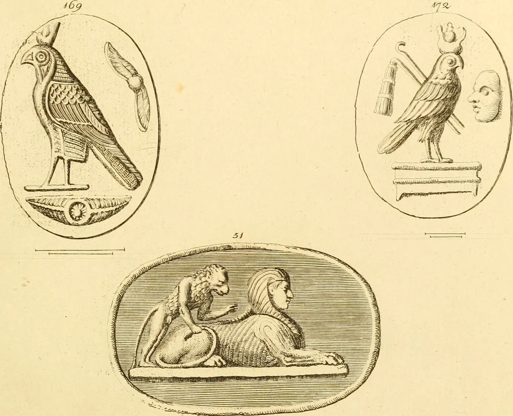 An illustration from A descriptive catalogue of a general collection of ancient and modern engraved gems, cameos as well as intaglios : taken from the most celebrated cabinets in Europe ; and cast in coloured pastes, white enamel, and sulphur, 1791, leaf 390