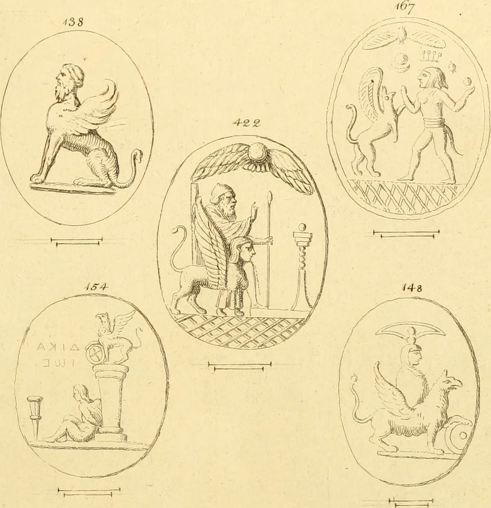 An illustration from A descriptive catalogue of a general collection of ancient and modern engraved gems, cameos as well as intaglios : taken from the most celebrated cabinets in Europe ; and cast in coloured pastes, white enamel, and sulphur, 1791, leaf 394
